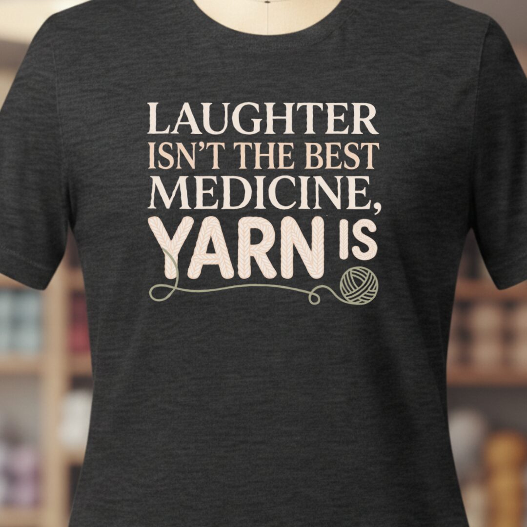 Yarn Is The Best Medicine T-Shirt Dark Grey t-shirt