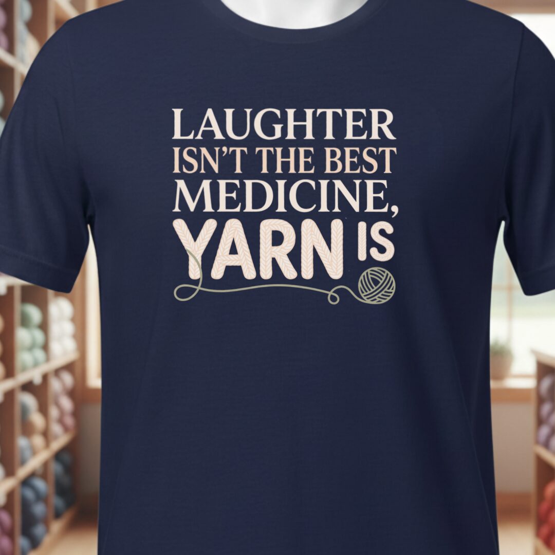 Yarn Is The Best Medicine T-Shirt Navy t-shirt