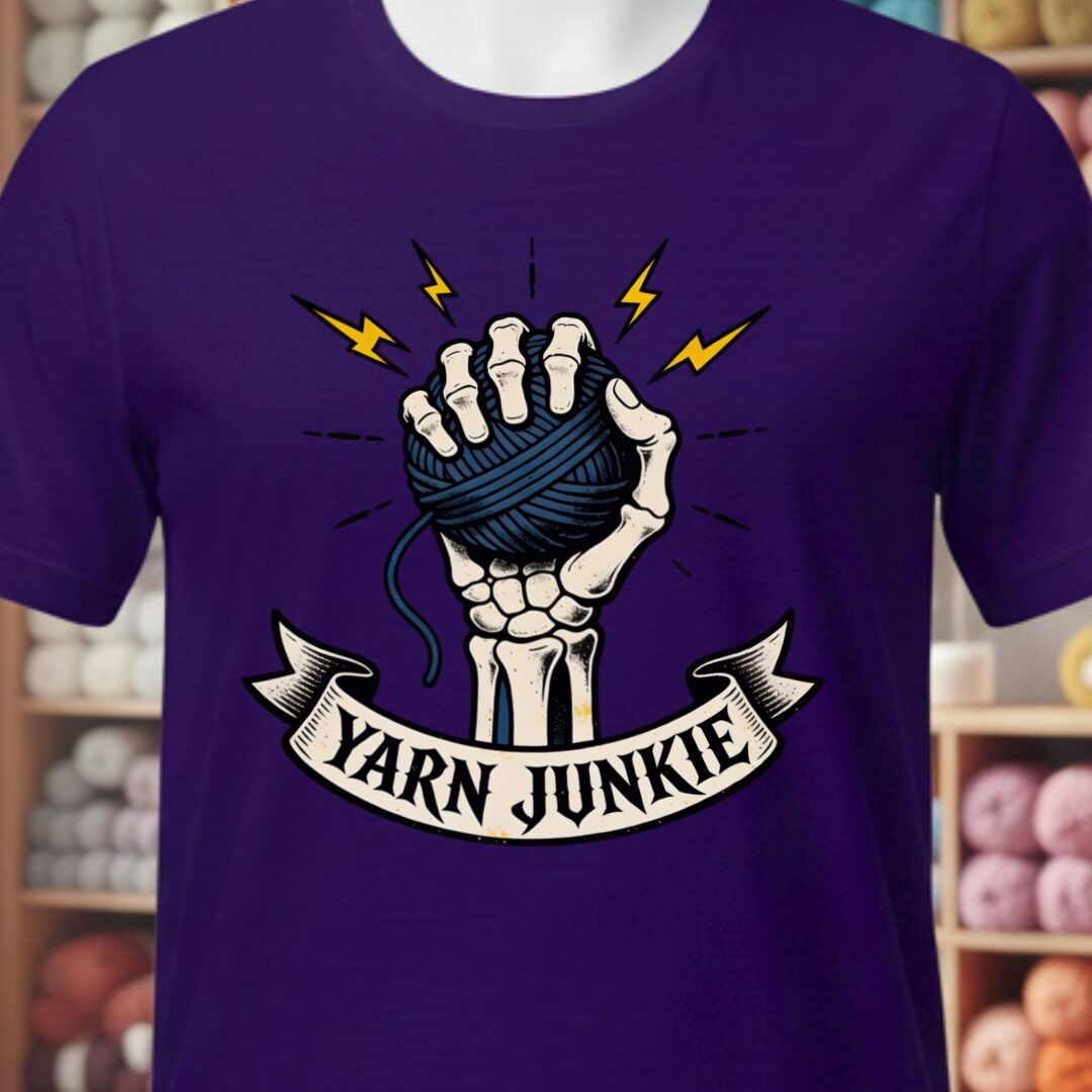 Yarn Junkie T-Shirt Purple t-shirt