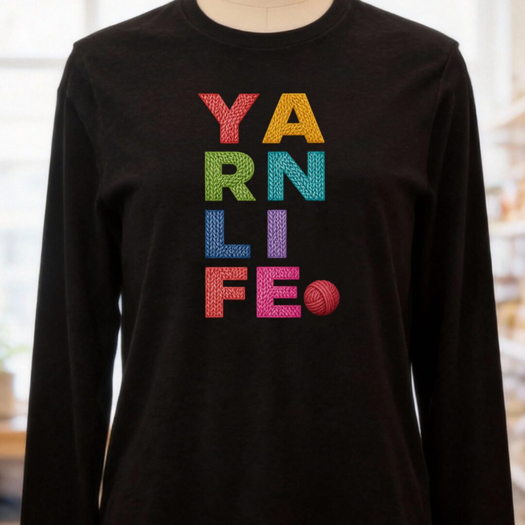 Yarn Life Black Long Sleeve Tee.jpg