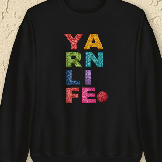 Yarn Life Black Sweatshirt.jpg