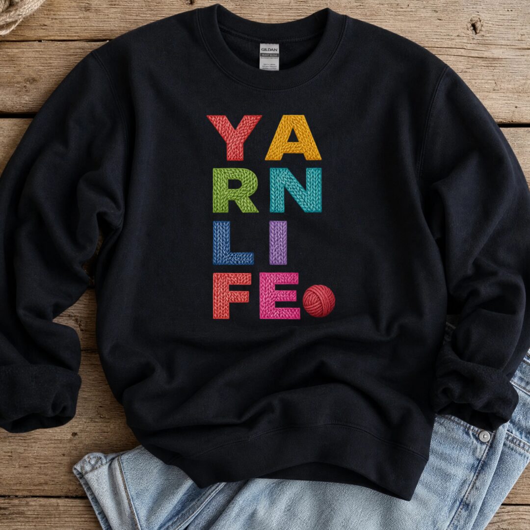 Yarn Life Sweatshirt Black t-shirt
