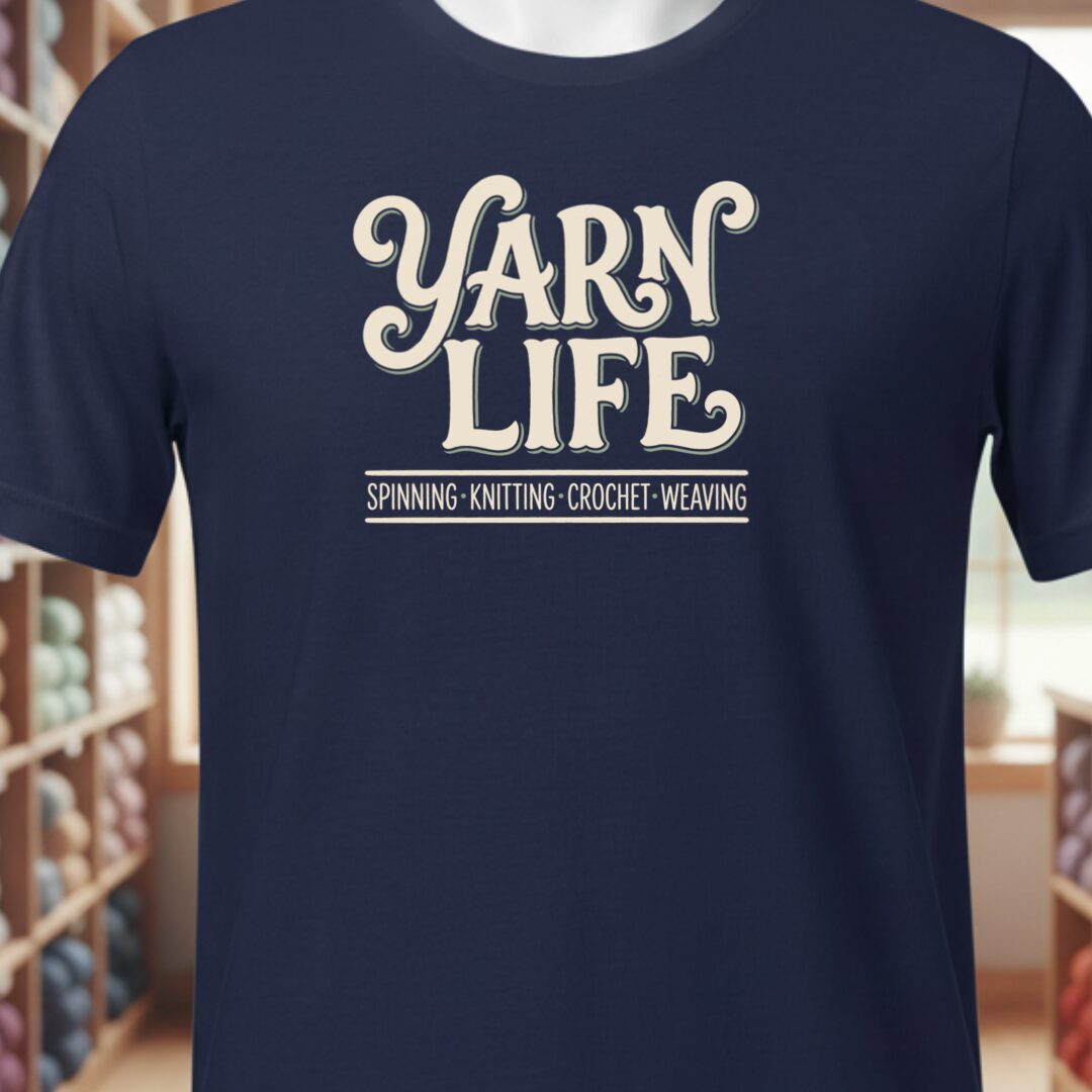 Yarn Life Crafts T-Shirt Navy t-shirt
