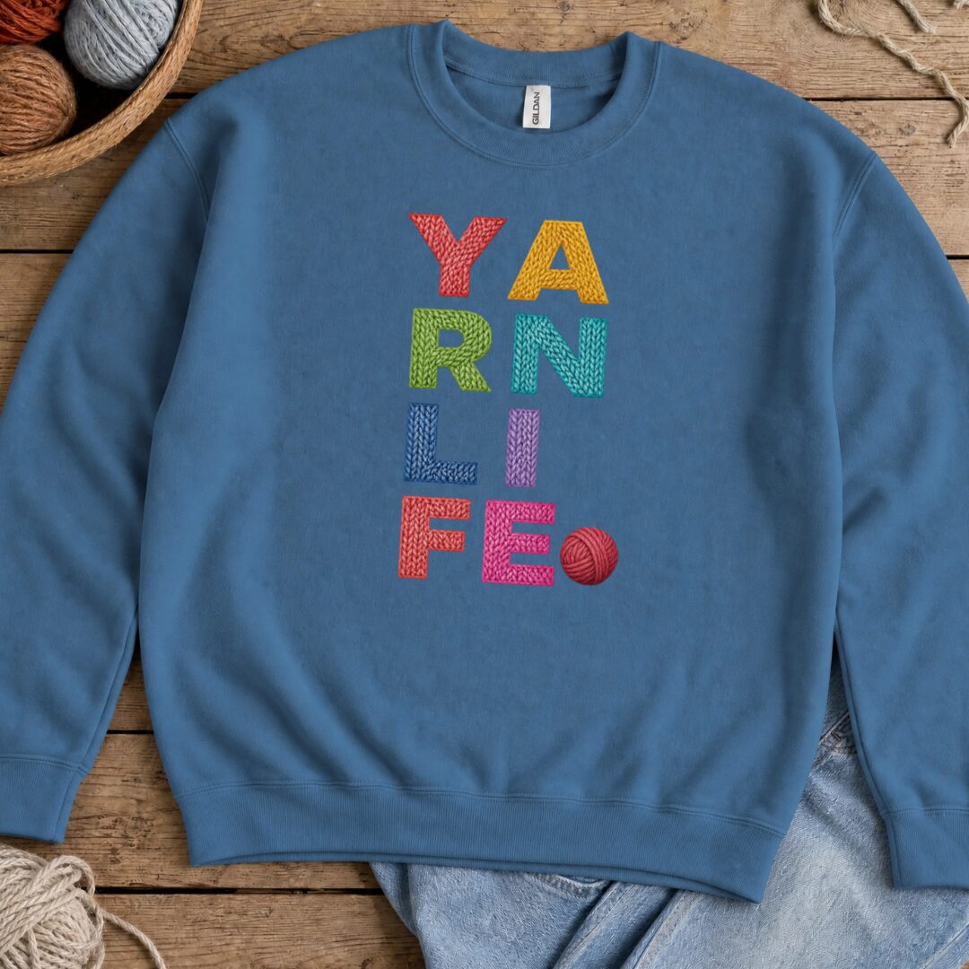 Yarn Life Sweatshirt Indigo Blue t-shirt
