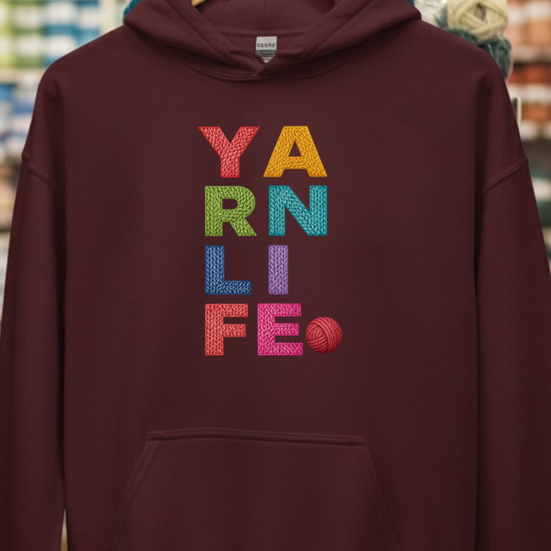 Yarn Life Maroon Hoodie.jpg