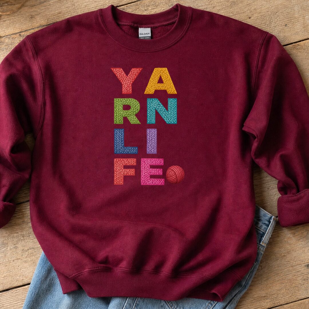 Yarn Life Sweatshirt Maroon t-shirt