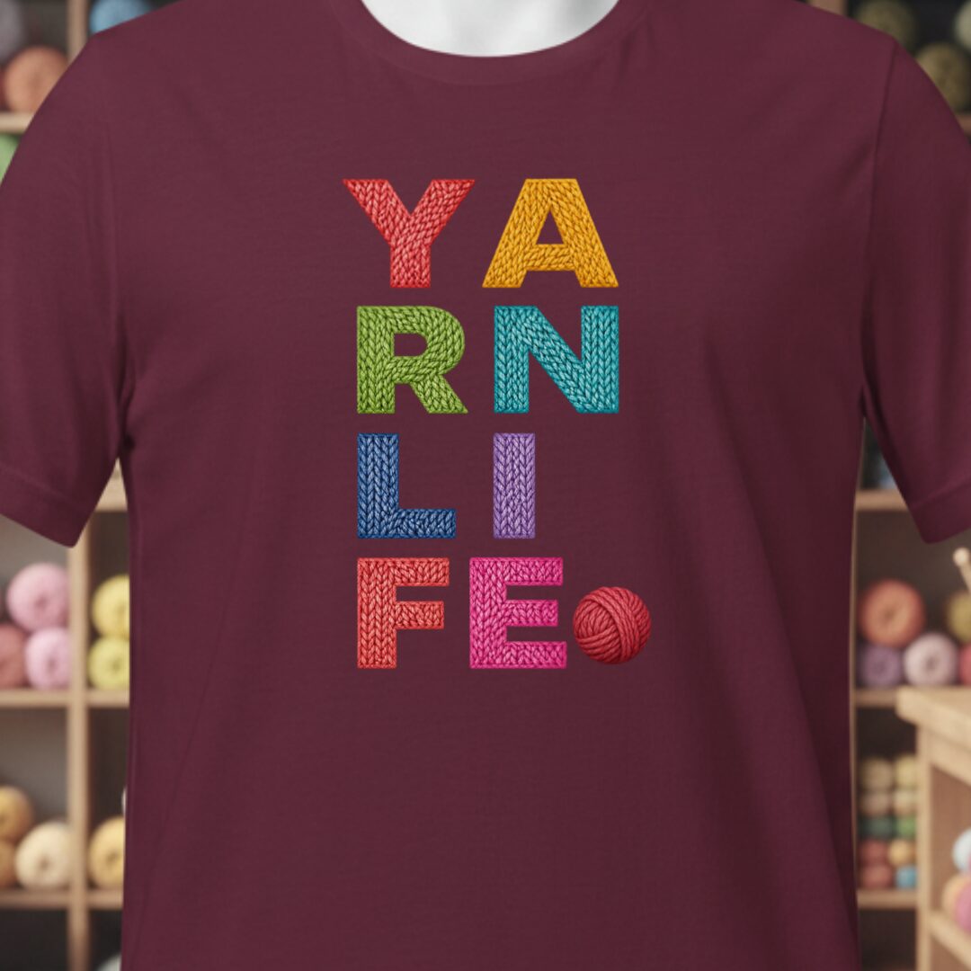 Yarn Life T-Shirt Maroon t-shirt