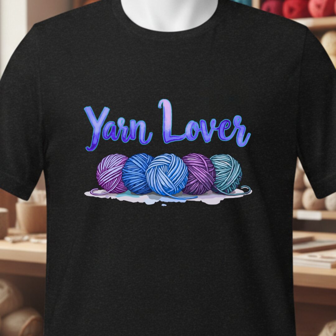 Yarn Lover (blues) T-Shirt Black t-shirt