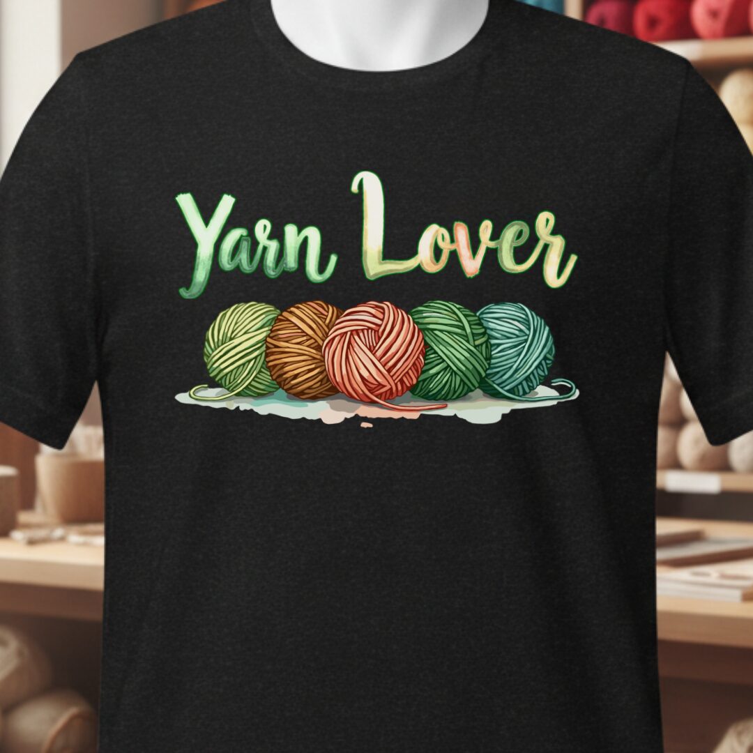 Yarn Lover (earthy) T-Shirt Black t-shirt