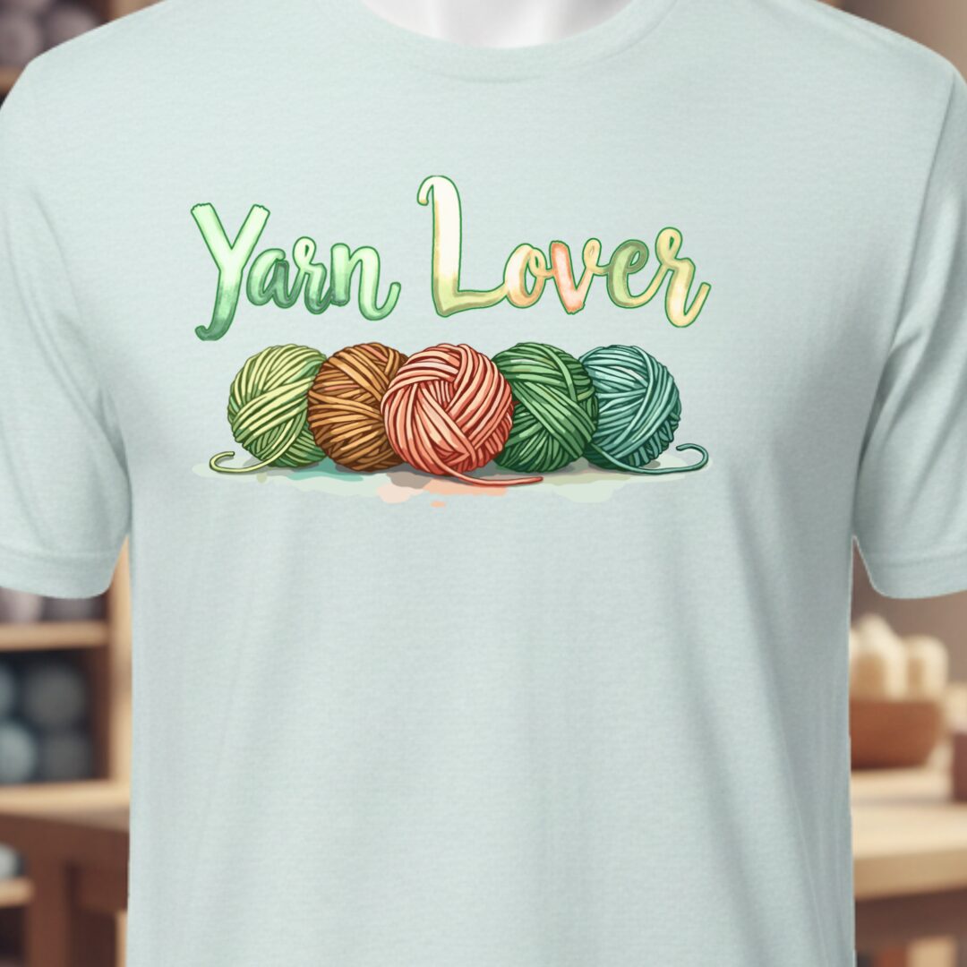 Yarn Lover (earthy) T-Shirt Ice Blue t-shirt