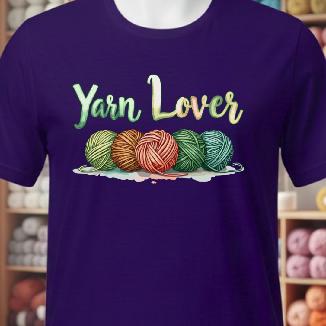 Yarn Lover (earthy) T-Shirt Purple t-shirt