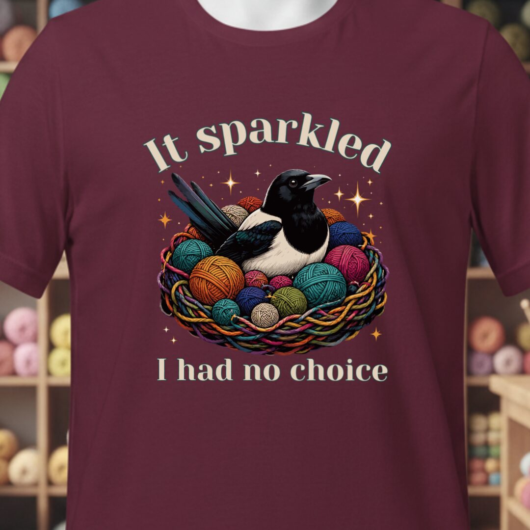 Yarn Magpie T-Shirt Maroon t-shirt