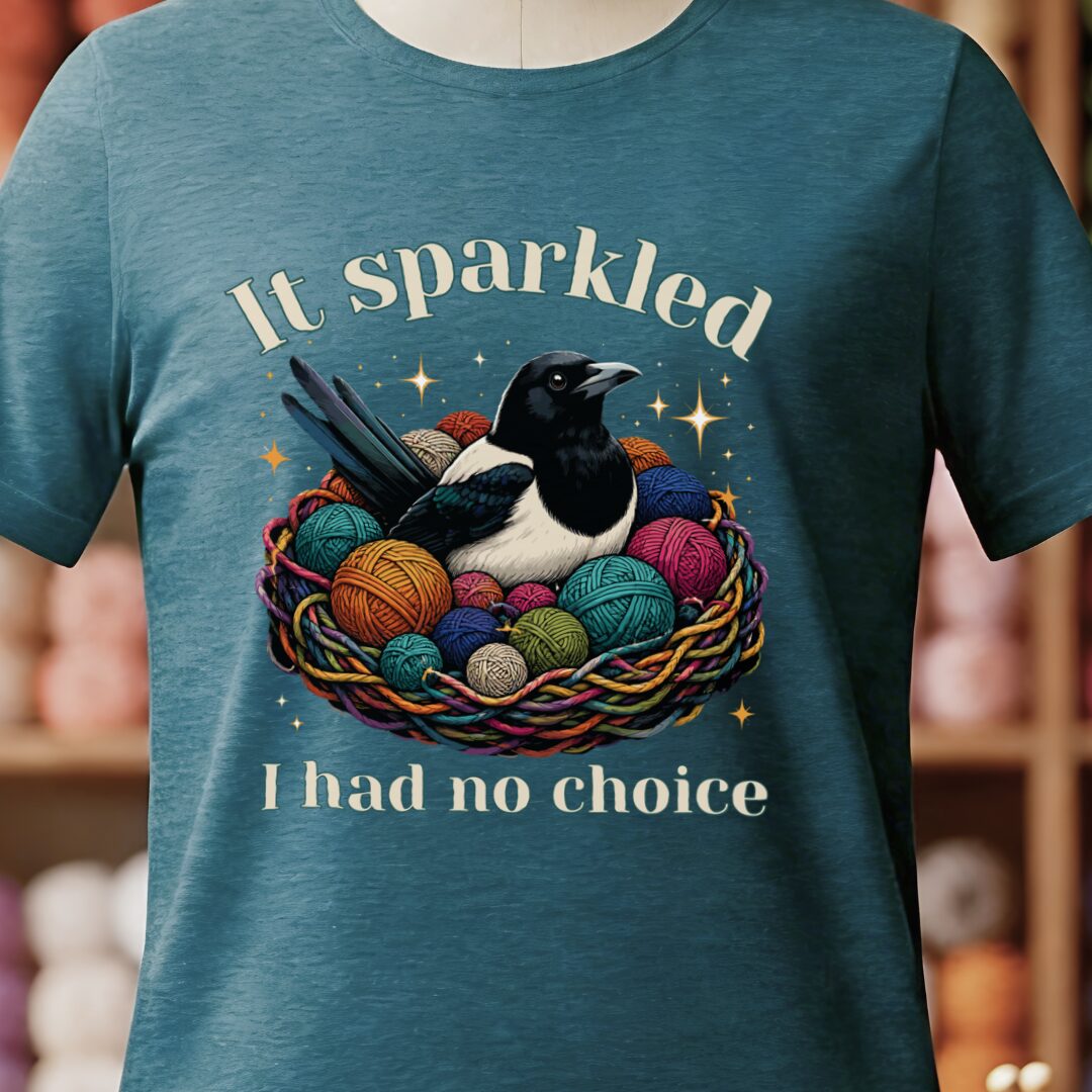Yarn Magpie T-Shirt Teal Blue t-shirt