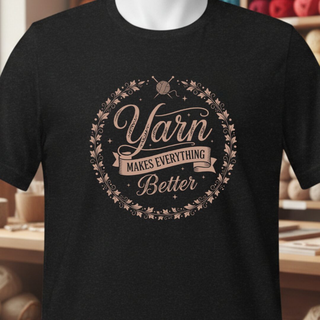 Yarn Makes Everything Better T-Shirt Black t-shirt