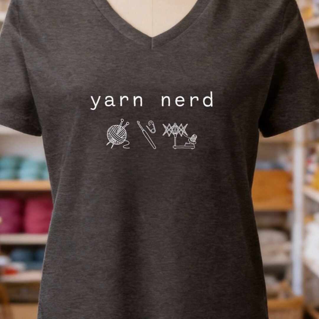 Yarn Nerd Dark Grey V Neck.jpg