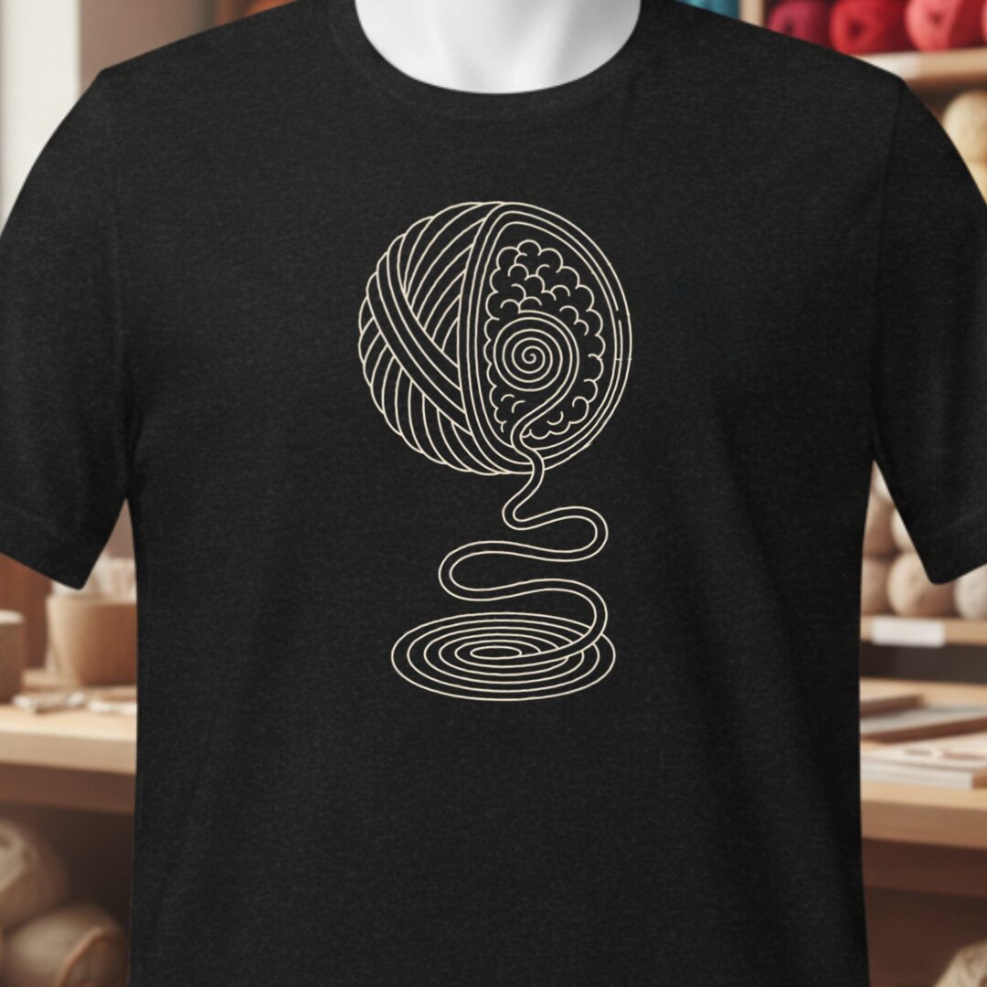 Yarn On The Brain T-Shirt Black t-shirt