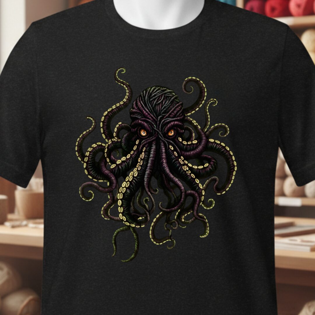 Yarn Sea Monster T-Shirt Black t-shirt