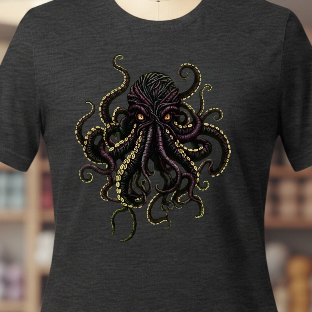 Yarn Sea Monster T-Shirt Dark Grey t-shirt