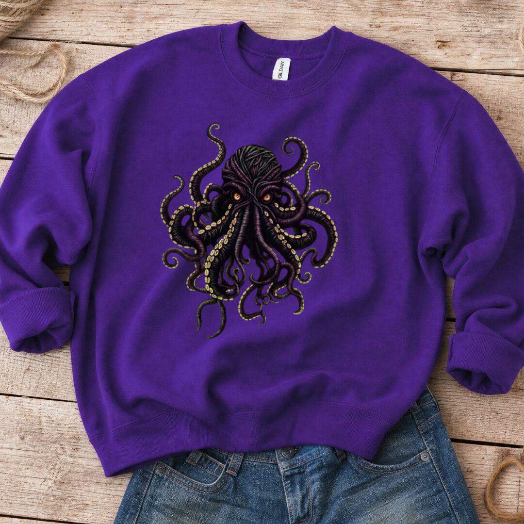 Yarn Sea Monster Sweatshirt Purple t-shirt