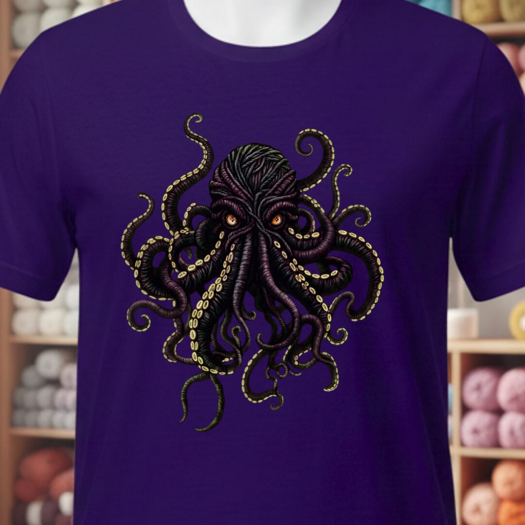 Yarn Sea Monster T-Shirt Purple t-shirt