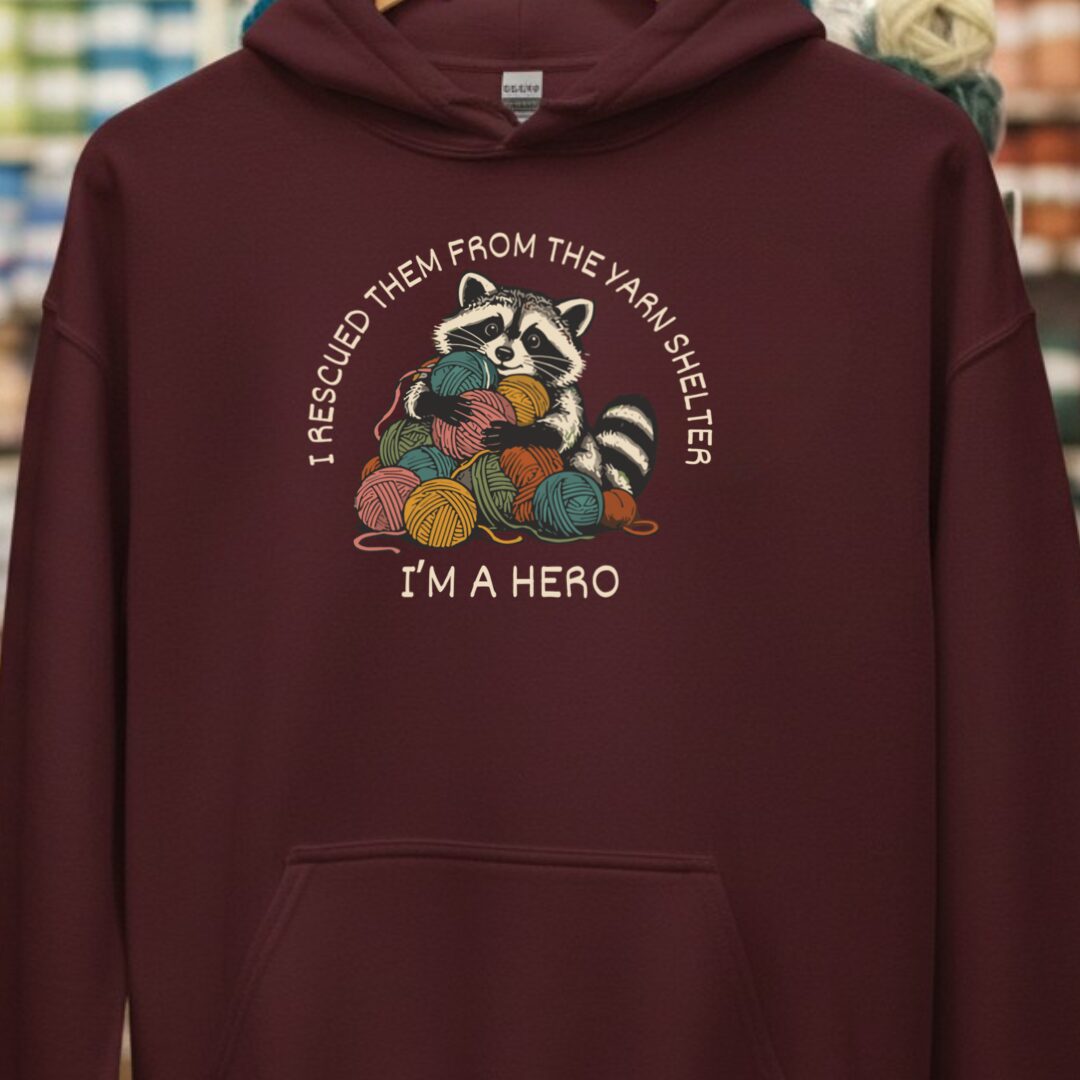 Yarn Shelter Hoodie Maroon t-shirt