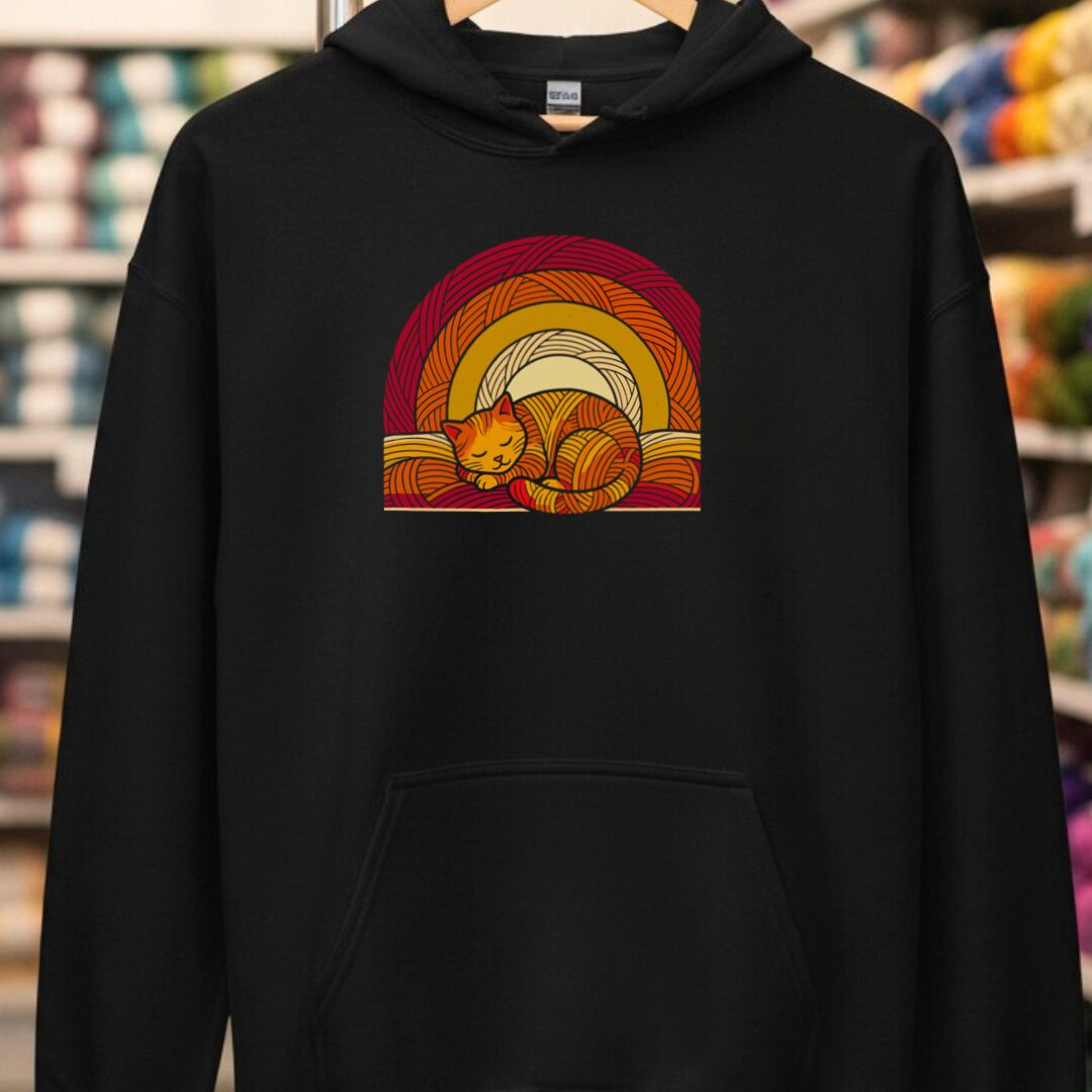 Yarn Sunset Hoodie Black t-shirt