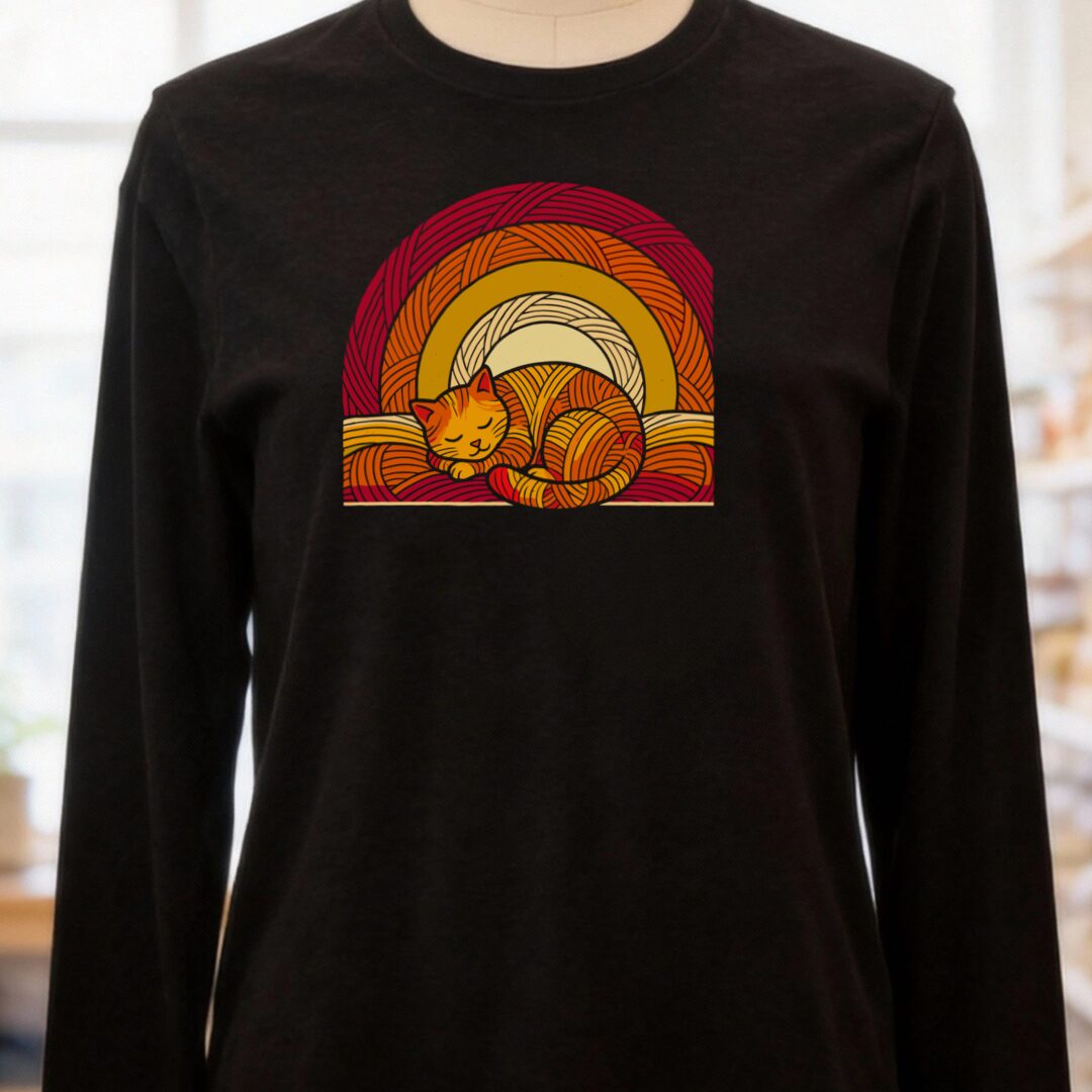 Yarn Sunset Long Sleeve Tee Black t-shirt