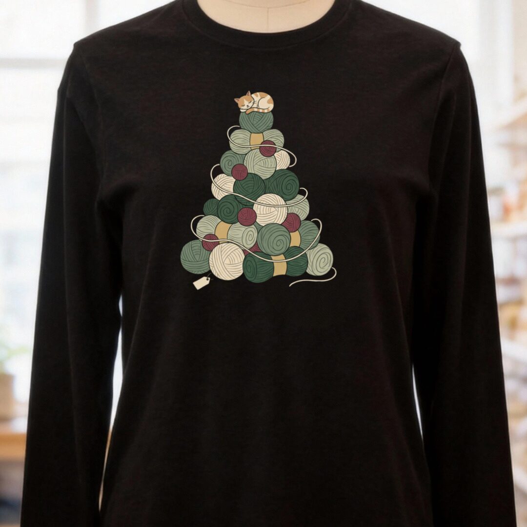 Yarn Tree Long Sleeve Tee Black t-shirt