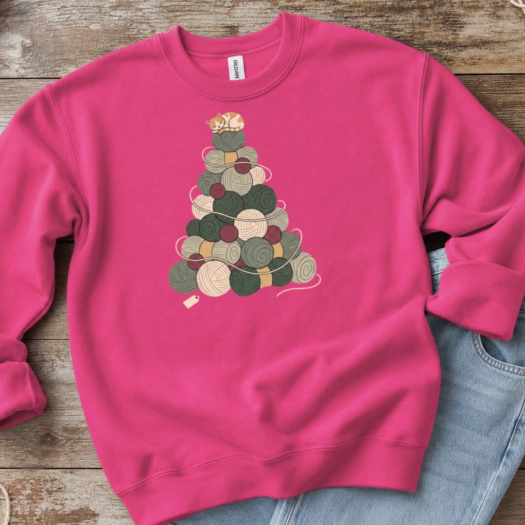 Yarn Tree Sweatshirt Bright Pink t-shirt