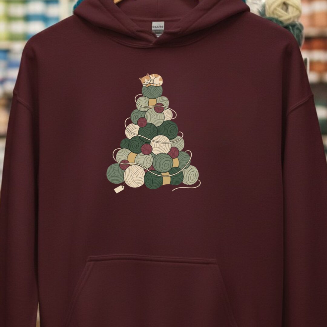 Yarn Tree Hoodie Maroon t-shirt