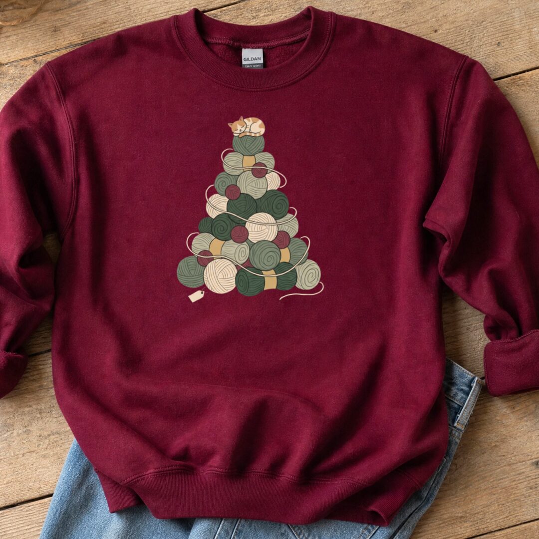 Yarn Tree Sweatshirt Maroon t-shirt