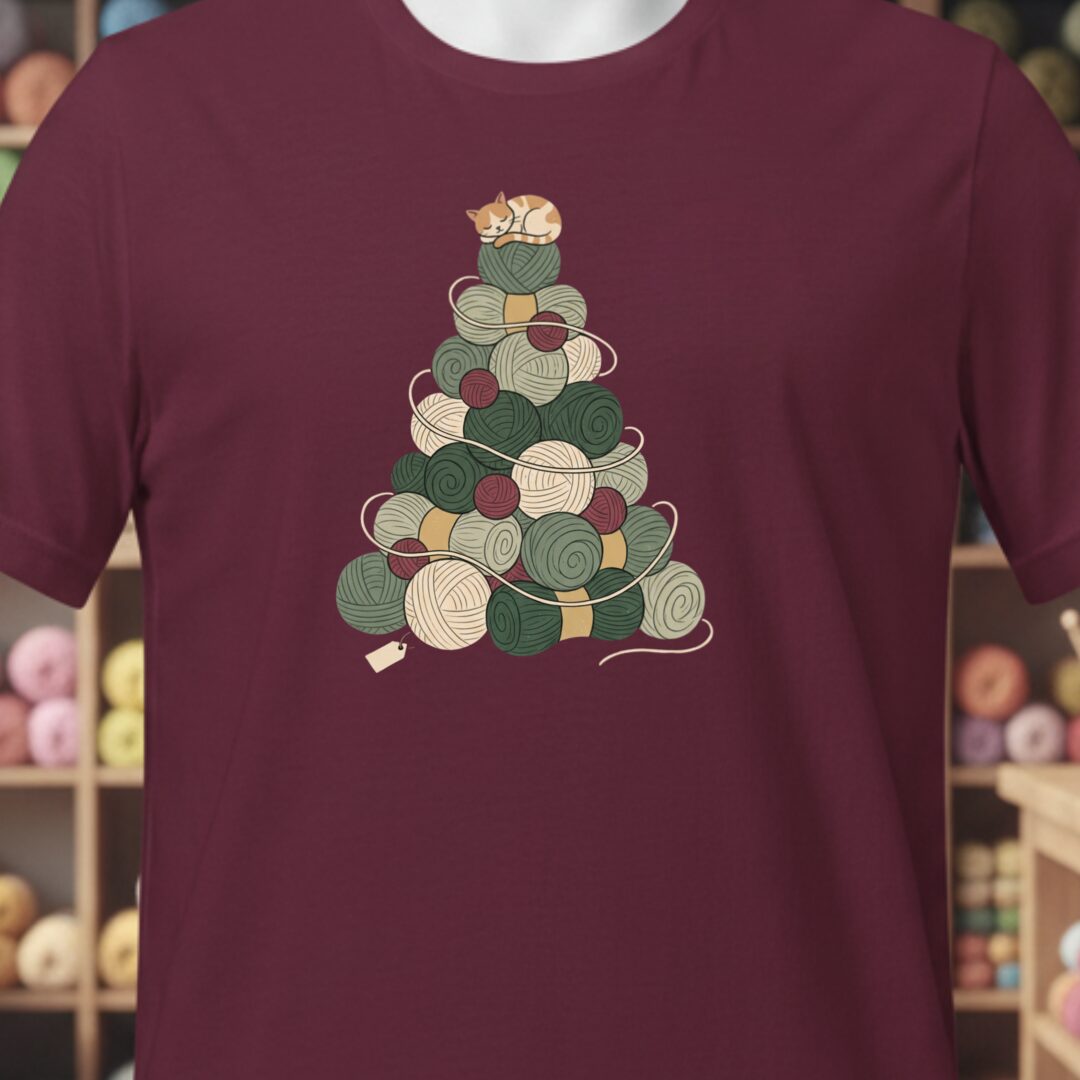 Yarn Tree T-Shirt Maroon t-shirt