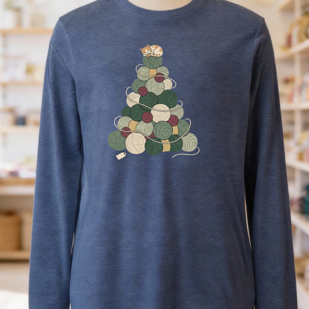 Yarn Tree Long Sleeve Tee Navy t-shirt