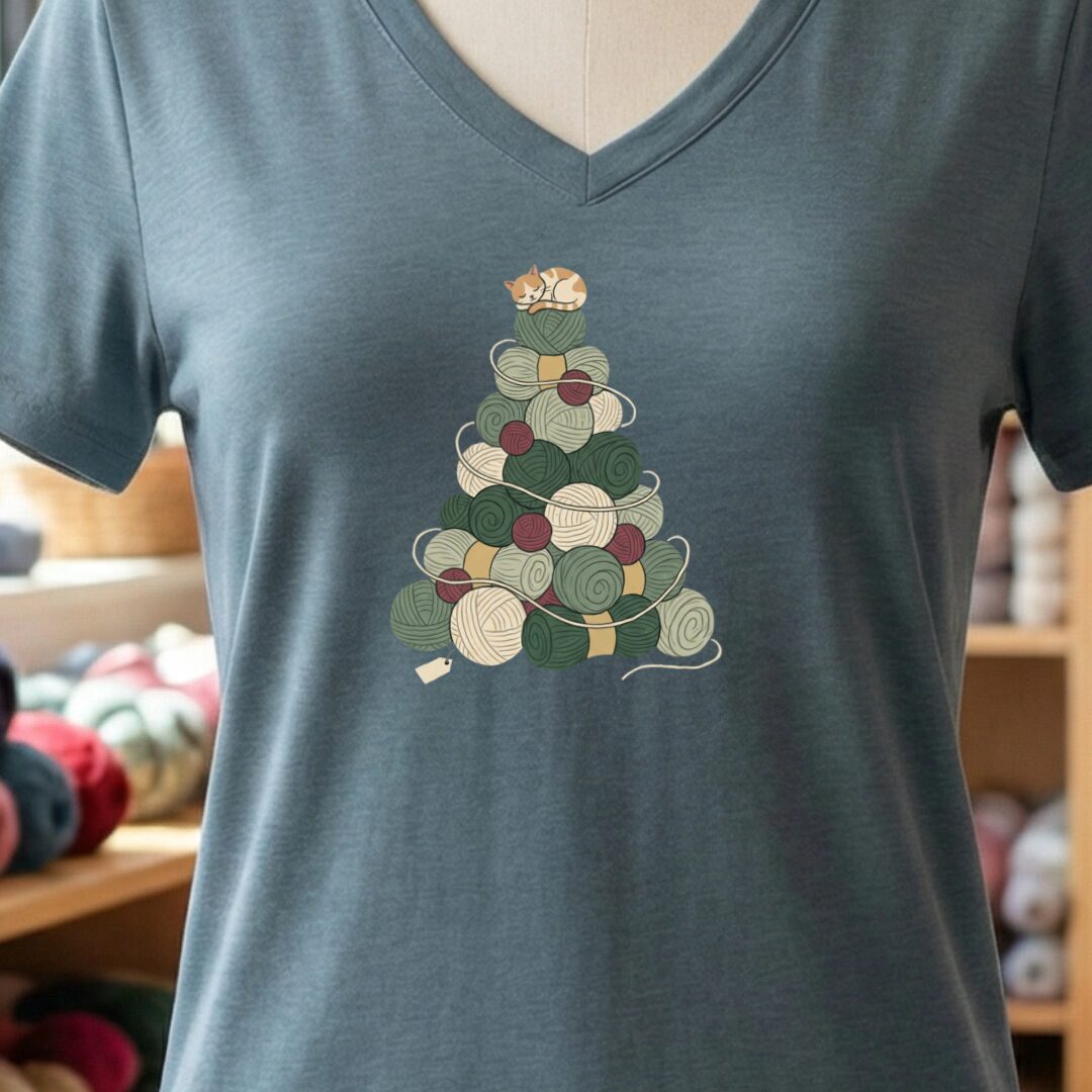 Yarn Tree V-Neck T-Shirt Slate t-shirt