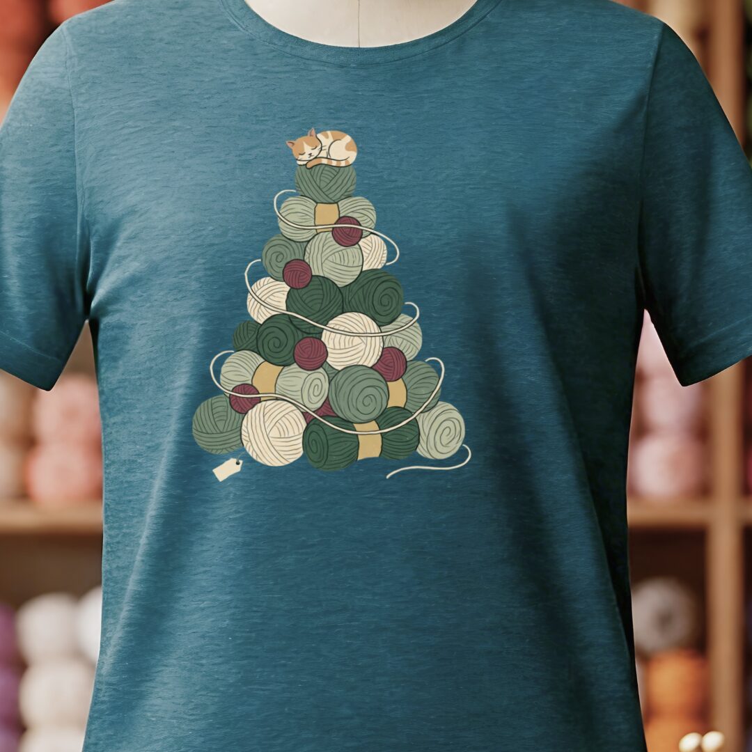Yarn Tree T-Shirt Teal Blue t-shirt