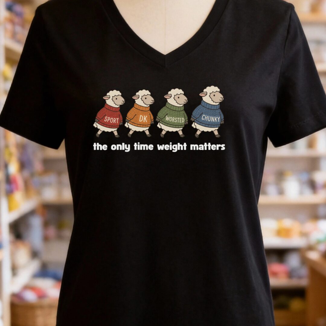 Yarn Weight V-Neck T-Shirt Black t-shirt