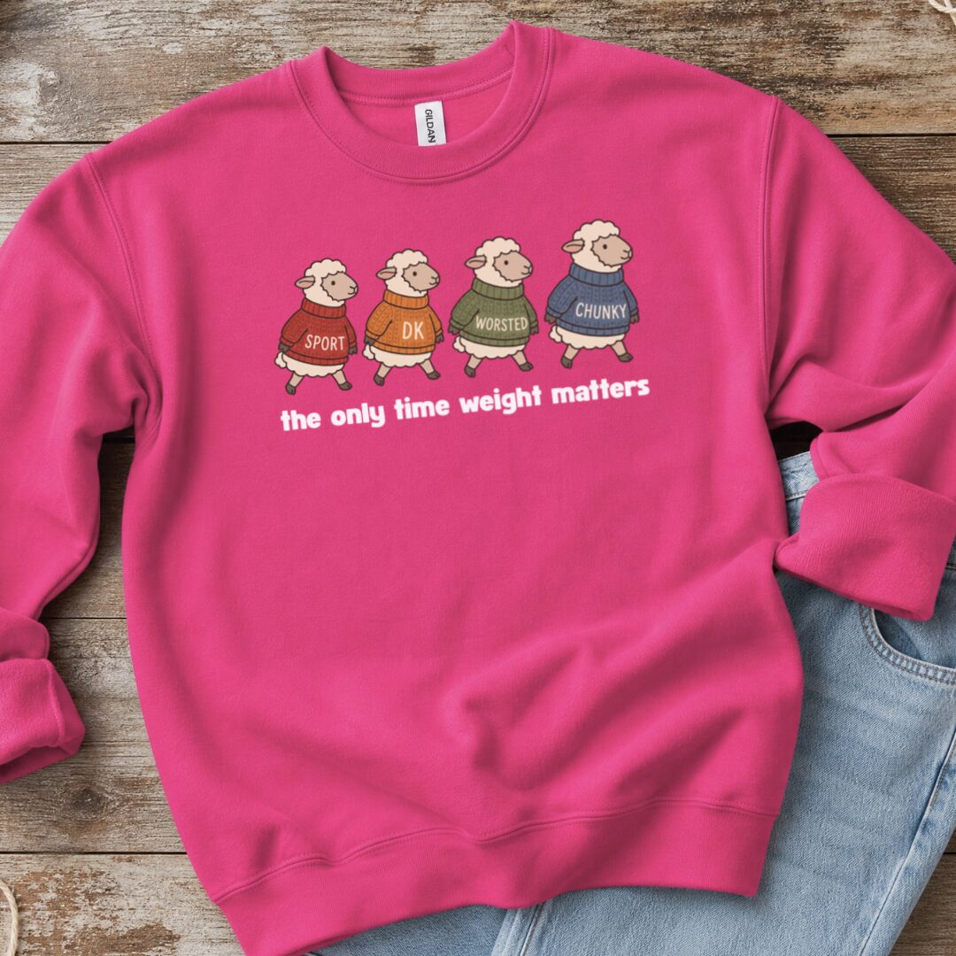 Yarn Weight Sweatshirt Bright Pink t-shirt