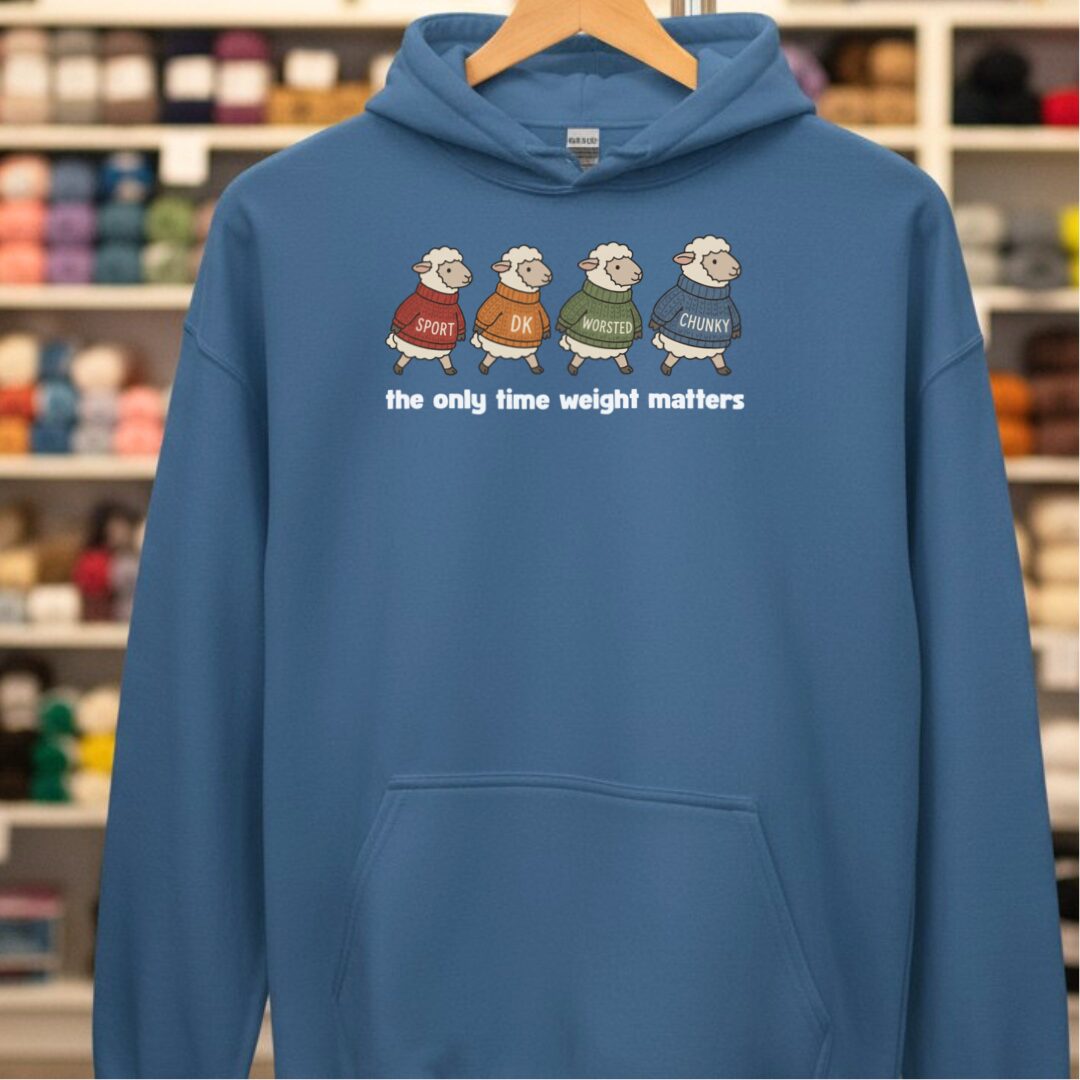 Yarn Weight Hoodie Indigo Blue t-shirt