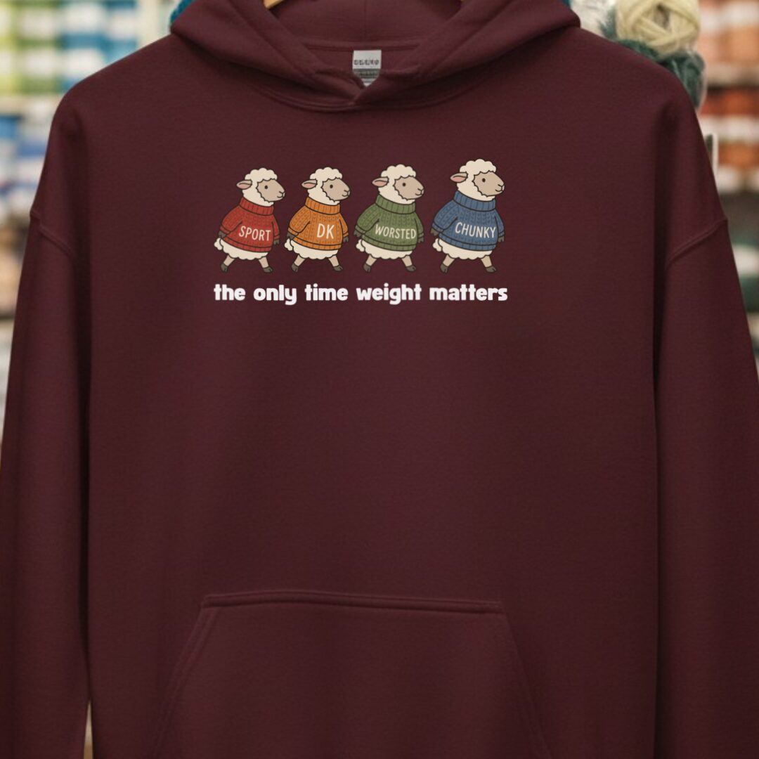 Yarn Weight Hoodie Maroon t-shirt
