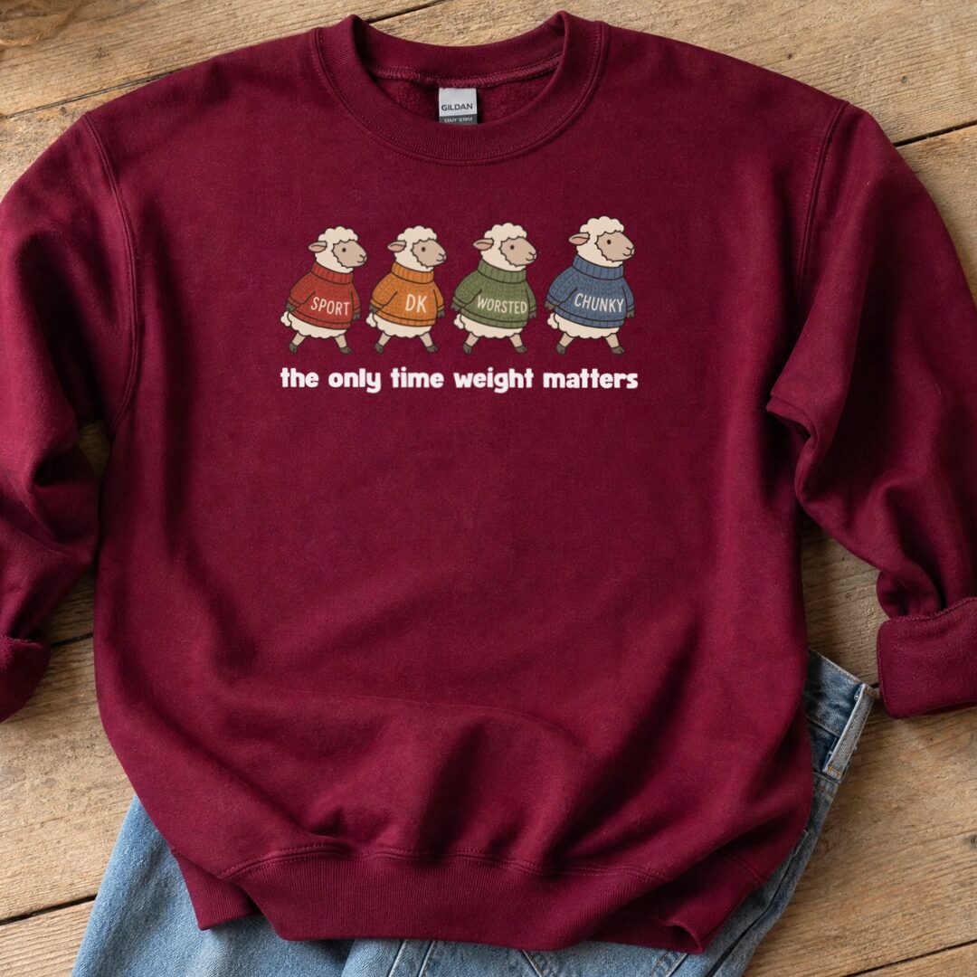 Yarn Weight Sweatshirt Maroon t-shirt