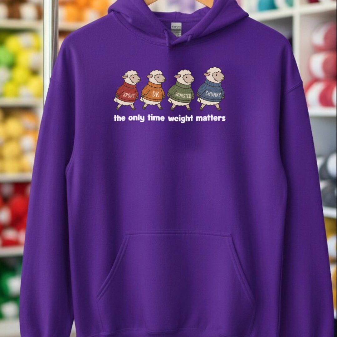 Yarn Weight Hoodie Purple t-shirt