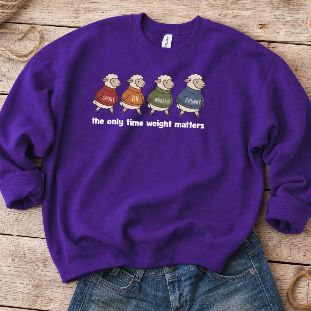 Yarn Weight Sweatshirt Purple t-shirt