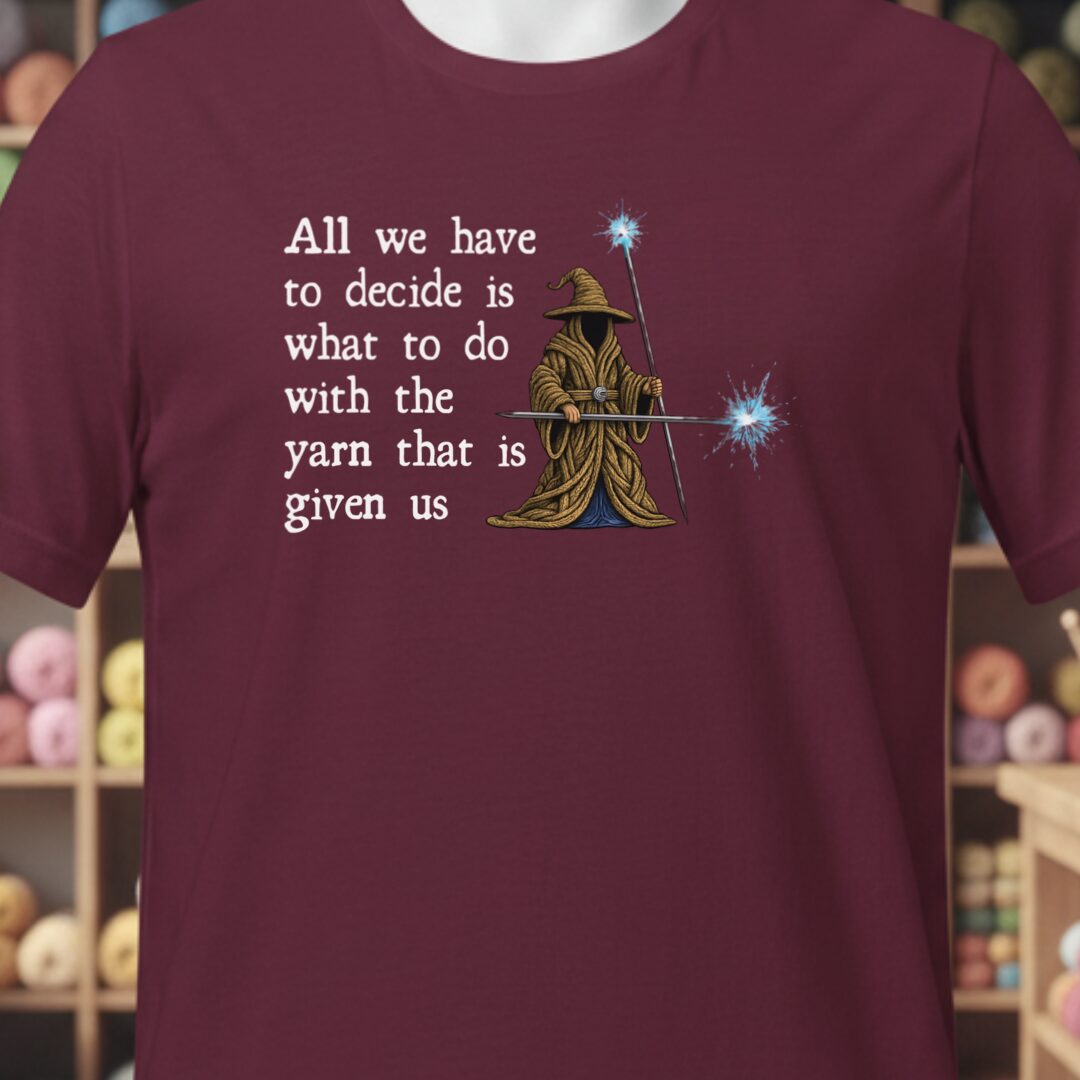 Yarn Wizard T-Shirt Maroon t-shirt