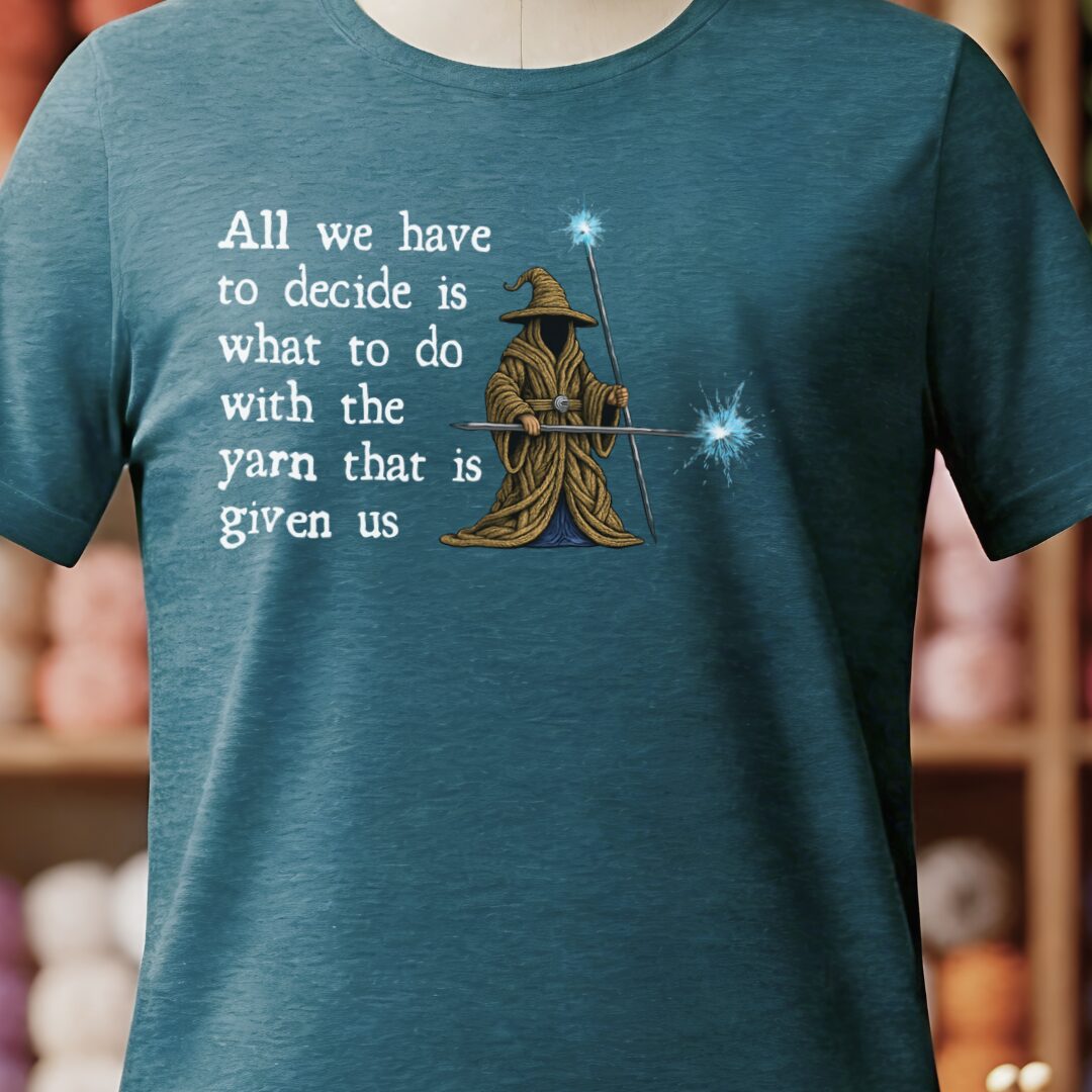 Yarn Wizard T-Shirt Teal Blue t-shirt