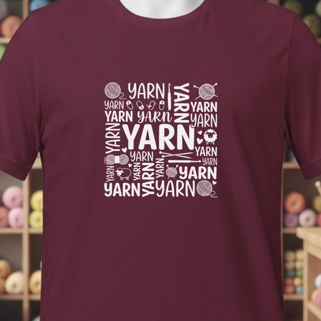 Yarn Word T-Shirt Maroon t-shirt