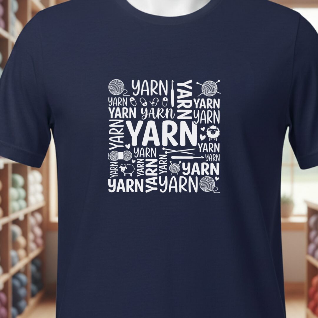 Yarn Word T-Shirt Navy t-shirt