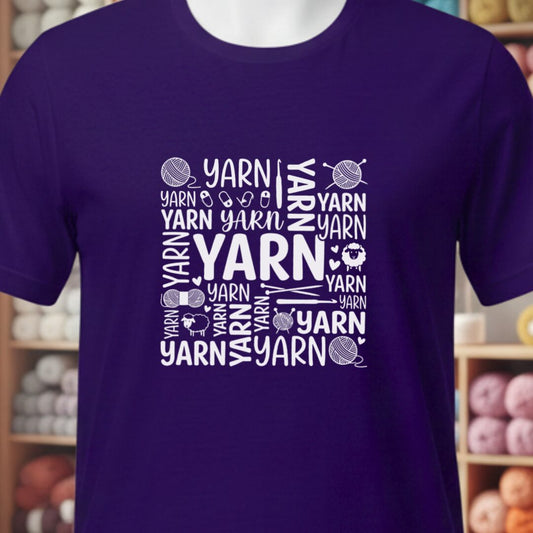 Yarn Word T-Shirt Purple t-shirt