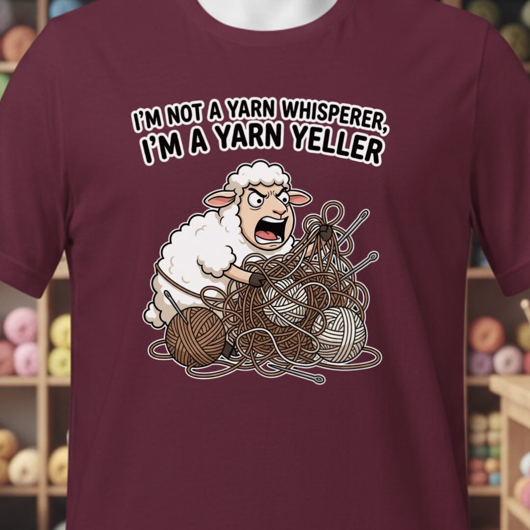 Yarn Yeller T-Shirt Maroon t-shirt