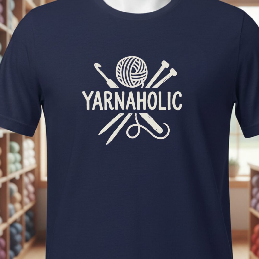 Yarnaholic T-Shirt Navy t-shirt