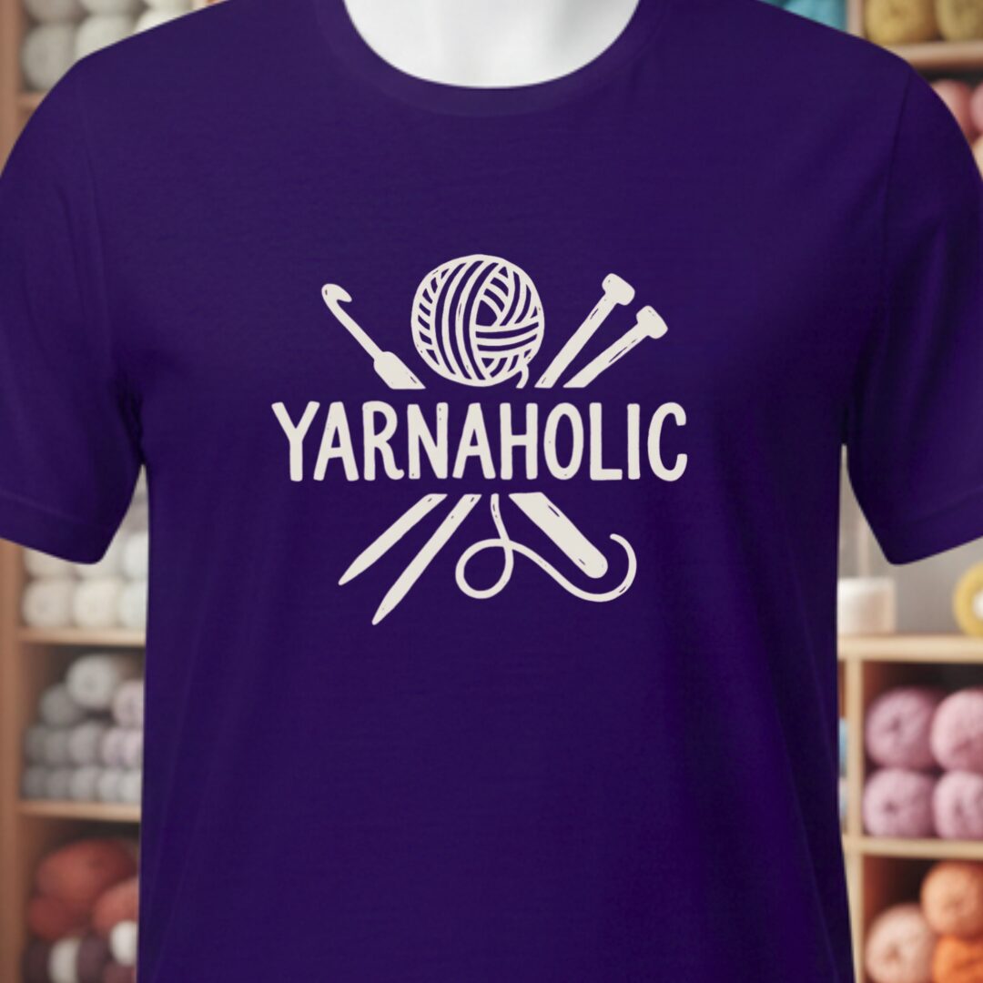 Yarnaholic T-Shirt Purple t-shirt